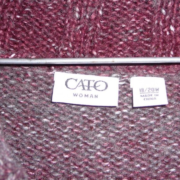 Cato Womans Plus Size 18/20 Wool Blend Purple Short Sleeve Cowl Neck Sweater Top - Picture 2 of 4